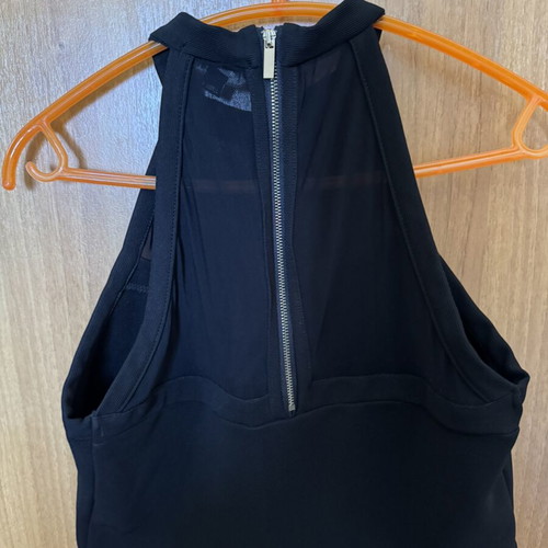 Women's Black Top with Sheer Details like new, size L