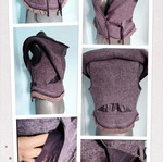 Culture designer bustier vest with hood, leather and pressed wool