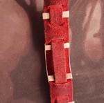 Leather silver bracelet with tie pin like new