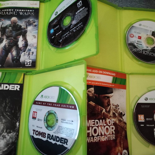 Xbox 360 game pack used with Tomb Raider Medal of Honor Quake Wars Dishonored