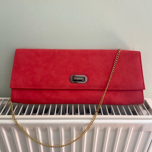 Coral clutch bag hand-held new, Italian