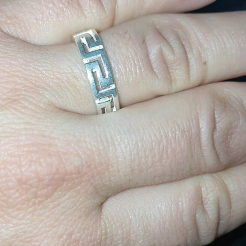 Silver 925 ring in meander shape new