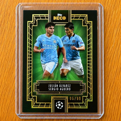 Julian Alvarez Sergio Aguero 05/99 Topps Deco Manchester City card like new
