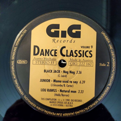 Dance Classics Volume 9 12'' vinyl used, funk soul compilation