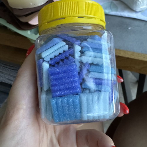 Glass Mosaic Pieces like new, blue and white for DIY crafts