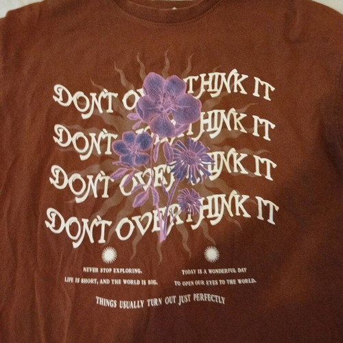 Bershka t-shirt used, size Medium, brown and purple