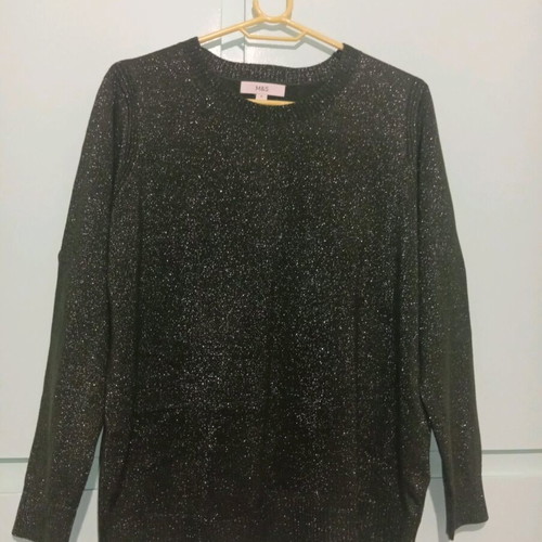 Marks & Spencer dark green metallic blouse new size Medium