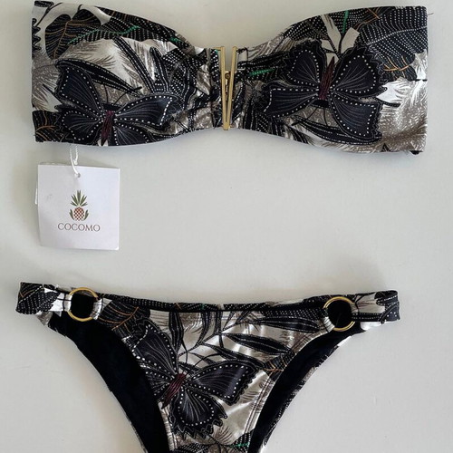 Cocomo bikini set new, small, black with leaf print