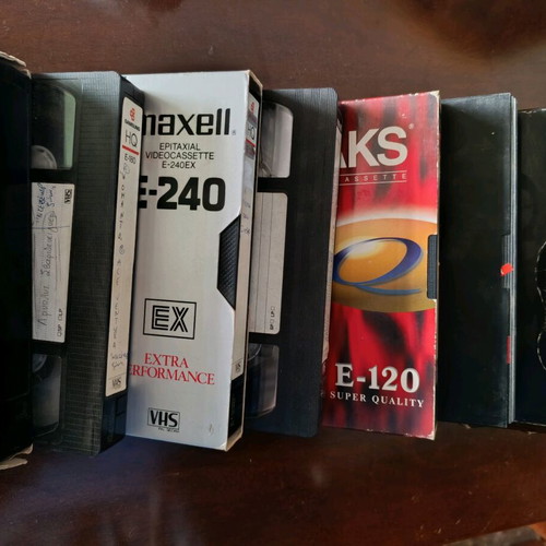 Video cassettes used, pack of 9