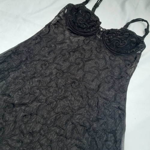 Black sheer nightdress size S used with details