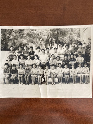 Vintage 1970s school class photograph Athens Greece