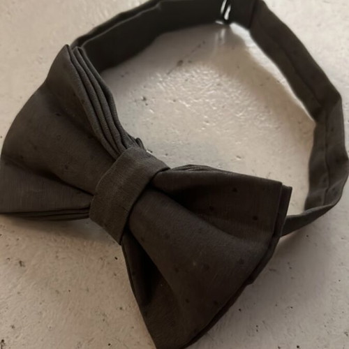 Bow tie new adjustable cotton black and gray