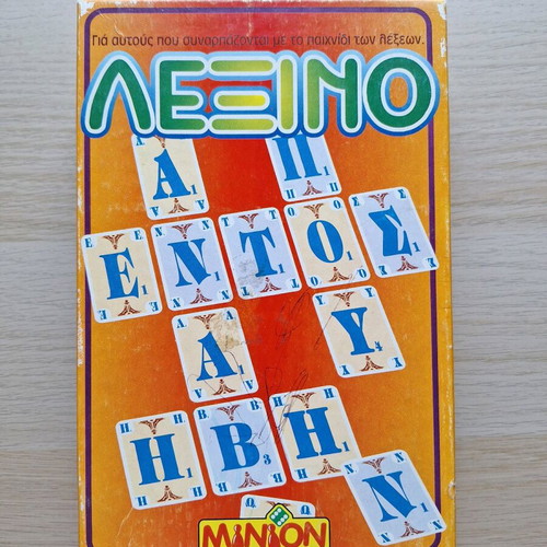 Lexino board game used by Minion, classic Greek word game