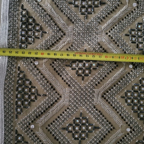 Handmade beaded table runner new 90x27 cm with cord