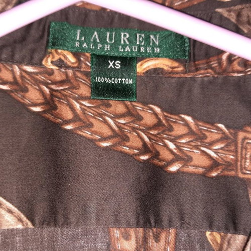 Ralph Lauren women's shirt-vest set like new, beige-brown