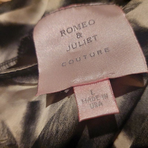 Romeo & Juliet Couture short dress black gray silver like new Size Large