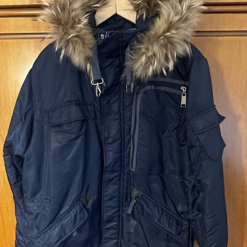 Winter jacket with hood Guru size L used, blue