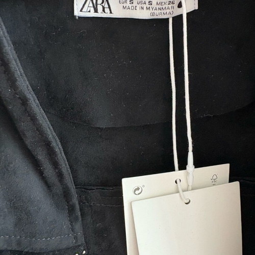 Zara suede outerwear new with rhinestone fringes black