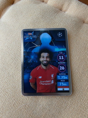 Mohamed Salah Liverpool 2018-19 Topps Crystal UCL Cannonieri card like new