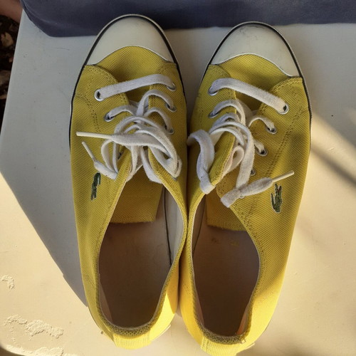 Lacoste yellow sneakers size 38 like new
