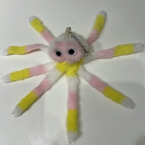Plush octopus keychain like new, pink and yellow