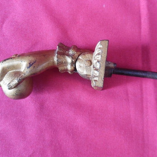 Door knocker hand used, old, length 13 cm