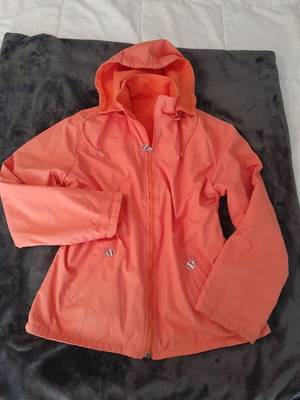 Spring fleece jacket L with removable hood like new, pale apricot
