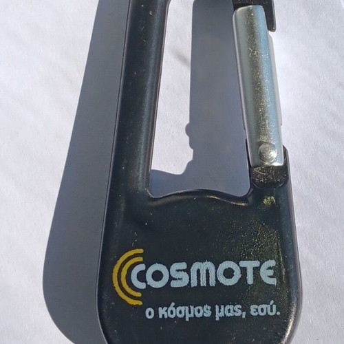 Plastic carabiner with built-in compass used