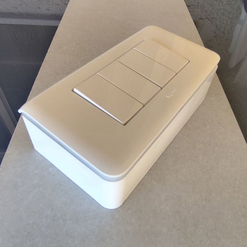 Legrand outdoor wall case with 4 relay toggle switches like new