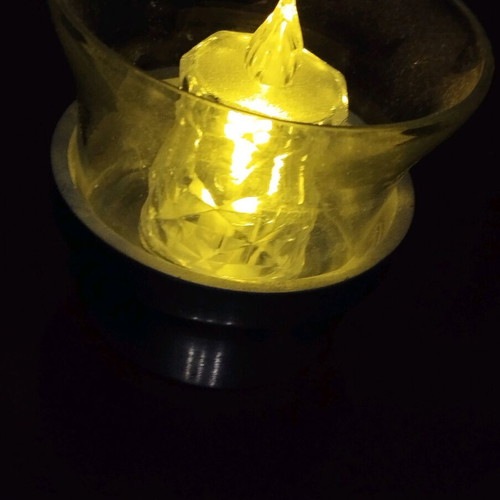 Glass decorative item like new for candle or tealight with stainless base