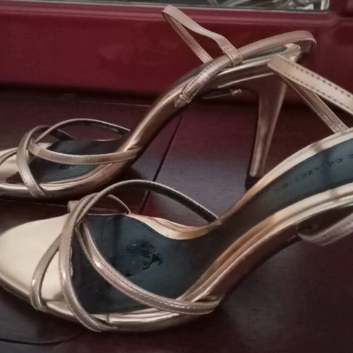 Zara evening sandals like new, gold, size 36, slim heel 9cm