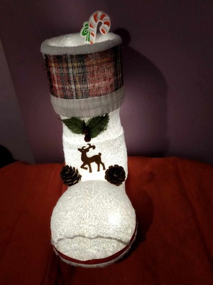 Christmas boots handmade with lights new
