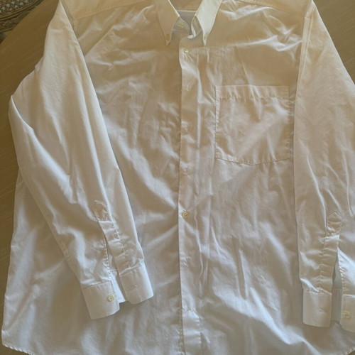 Men's cotton dress shirts set of 2, white and cream, XL, like new