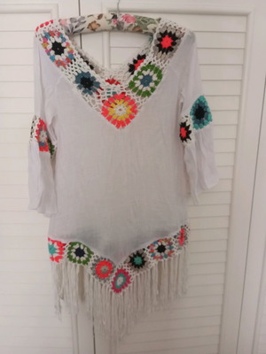 Handmade boho blouse-tunic like new with fringes
