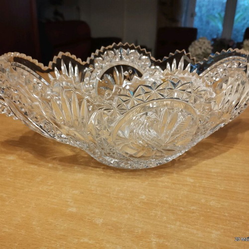 Crystal vintage decorative elongated bowl like new