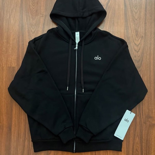 Alo Yoga jacket with hood like new, unisex, black, size XL