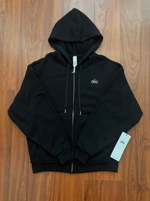 Alo Yoga jacket with hood like new, unisex, black, size XL