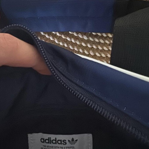 Adidas Originals Airliner shoulder bag, small, blue and white