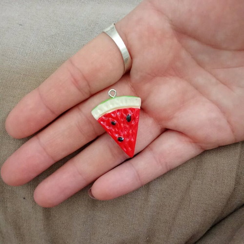 Watermelon charms for jewelry making keychains, pack of 9, new