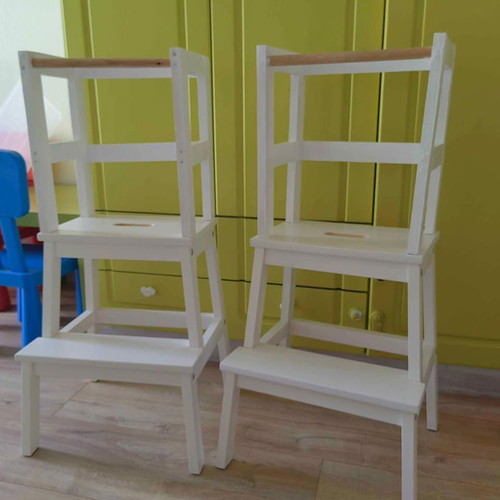 Wooden learning tower like new, handmade