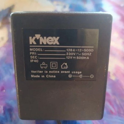 K'NEX 12V power adapter model 128A-12-500D