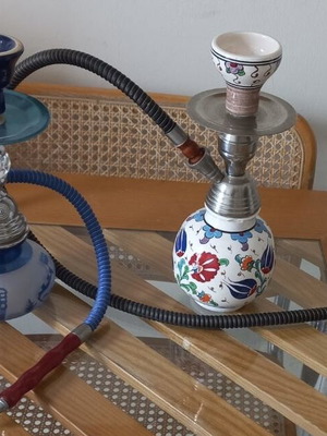 Turkish small hookahs used, set of 2 pieces