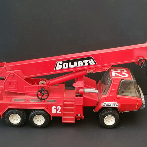 Goliath collectible fire truck toy used, French with folding ladder