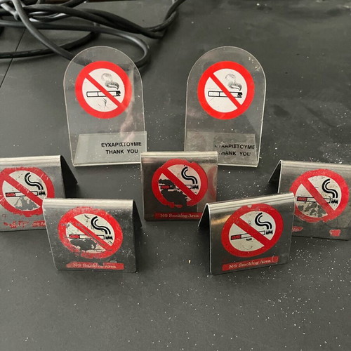 No smoking signs used, pack of 7