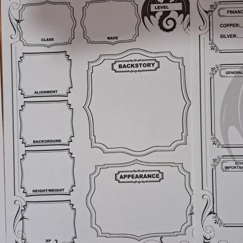 D&D Character Sheets Set of 5, Like New