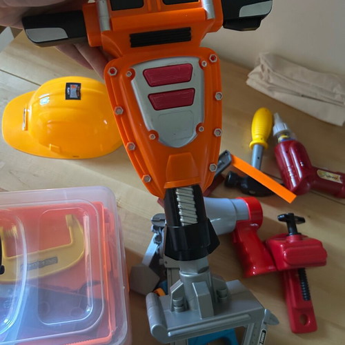 Children's tool kit used, large case with compressor and accessories