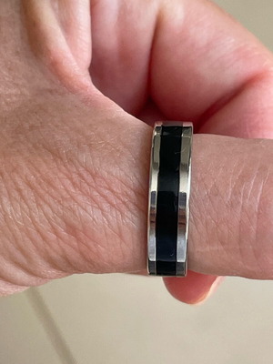Ring new, men's or unisex, black and silver