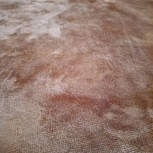 Vintage velvet tablecloth from Spain like new, beige-camel