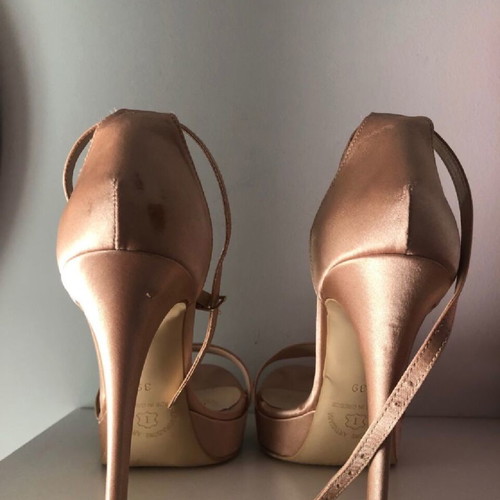 Satin sandals used with leather insole size 39