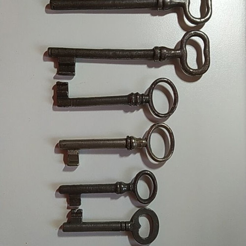 Antique forged keys used, set of 8